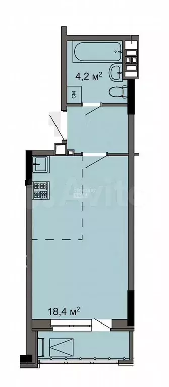 Квартира-студия, 29 м, 10/17 эт. - Фото 0