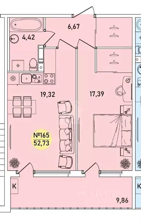 1-к кв. Ярославская область, Ярославль 2-й мкр,  (52.73 м) - Фото 1
