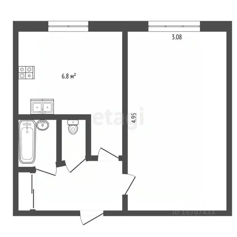 1-к кв. Санкт-Петербург Белградская ул., 32 (29.2 м) - Фото 2