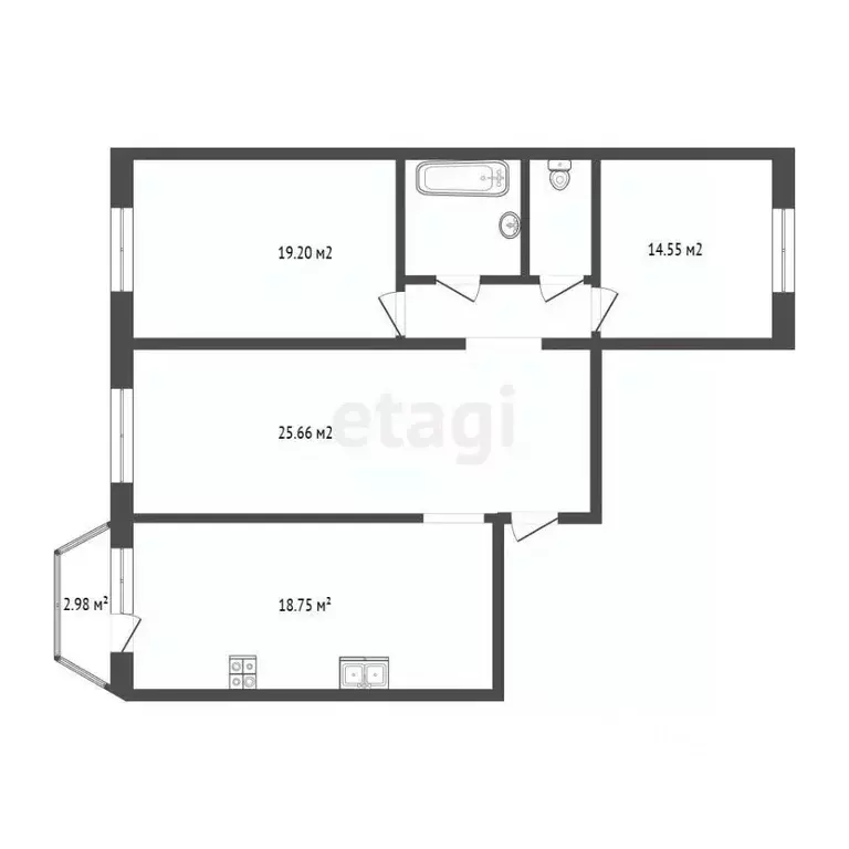 3-к кв. Тюменская область, Тюмень ул. Александра Митинского, 3 (86.7 ... - Фото 2