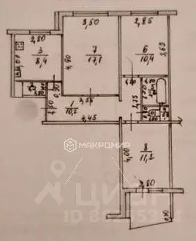 3-к кв. Татарстан, Казань ул. Галимджана Баруди, 19 (62.1 м) - Фото 1