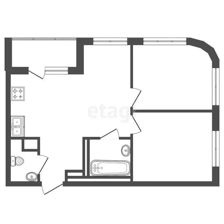 2-комнатная квартира: Новосергиевка, ЖК Айди Кудрово II (46.51 м) - Фото 0