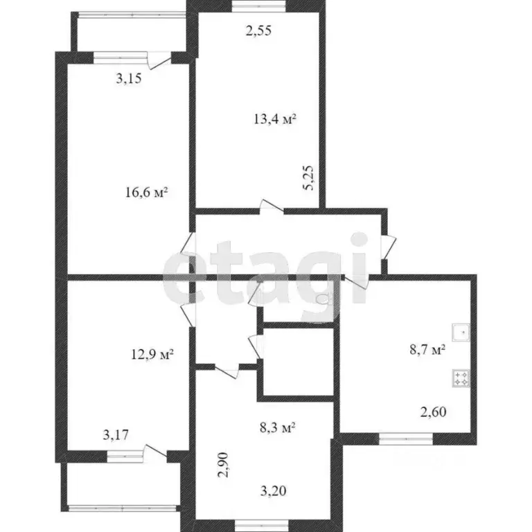 4-к кв. Белгородская область, Белгород ул. Конева, 1 (83.2 м) - Фото 1