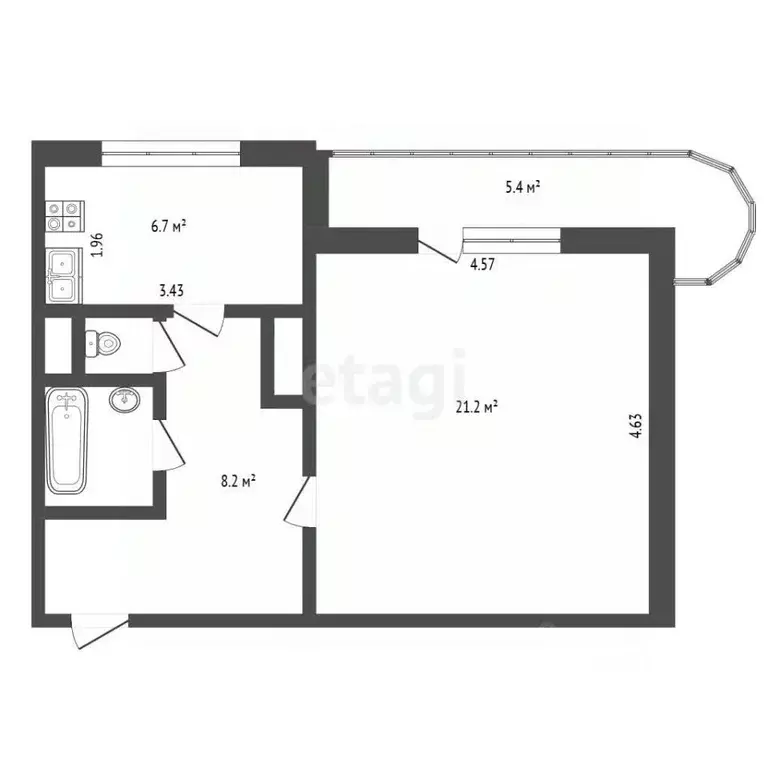 1-к кв. Санкт-Петербург Гражданский просп., 112К1 (39.6 м) - Фото 2