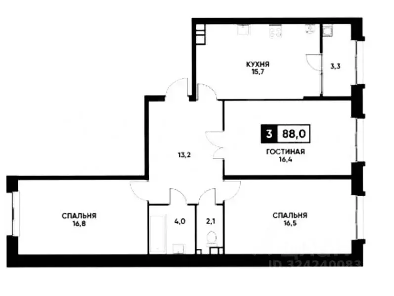 3-к кв. Ставропольский край, Ставрополь ул. Андрея Голуба, 14 (88.0 м) - Фото 1
