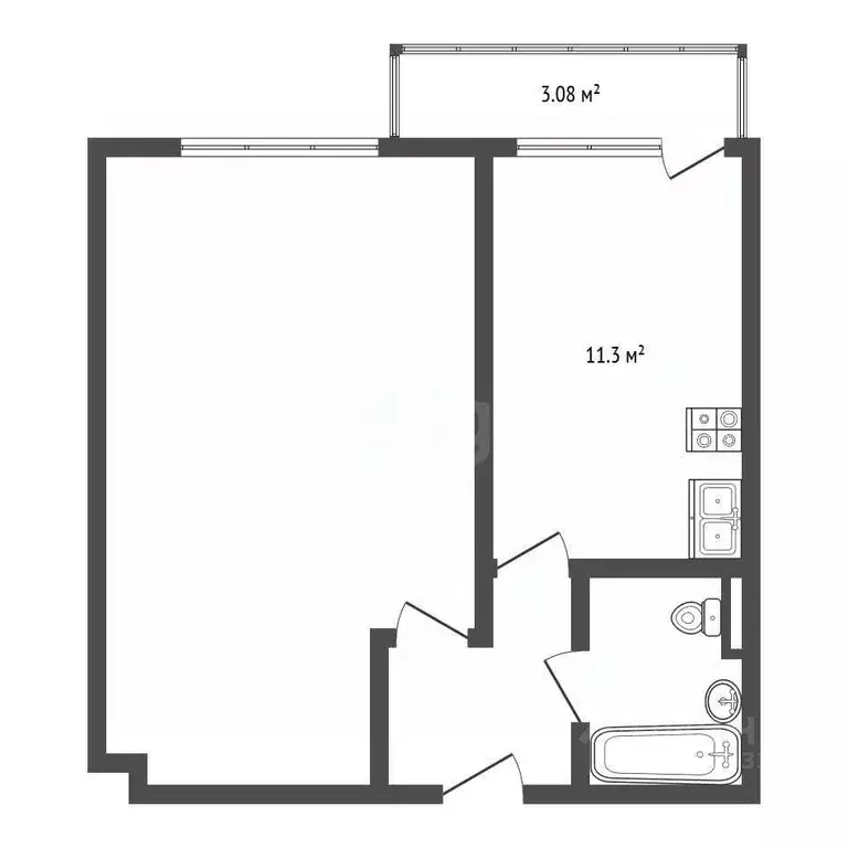 1-к кв. Ленинградская область, Гатчина ул. Генерала Сандалова, 1а ... - Фото 2