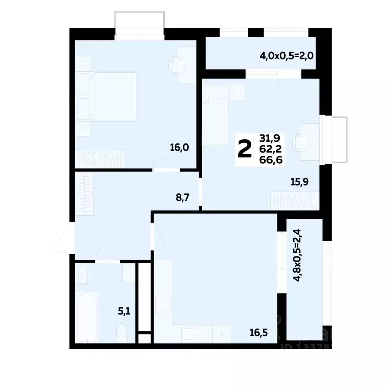 2-к кв. Адыгея, Тахтамукайский район, Старобжегокайское с/пос, Новая ... - Фото 1