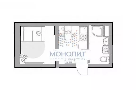 1-к кв. Москва пос. Первомайское, ул. Центральная, 30 (27.9 м) - Фото 1