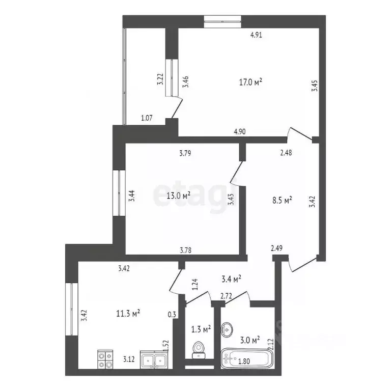 2-к кв. Орловская область, Орловский район, д. Жилина ул. Естина, 3 ... - Фото 1