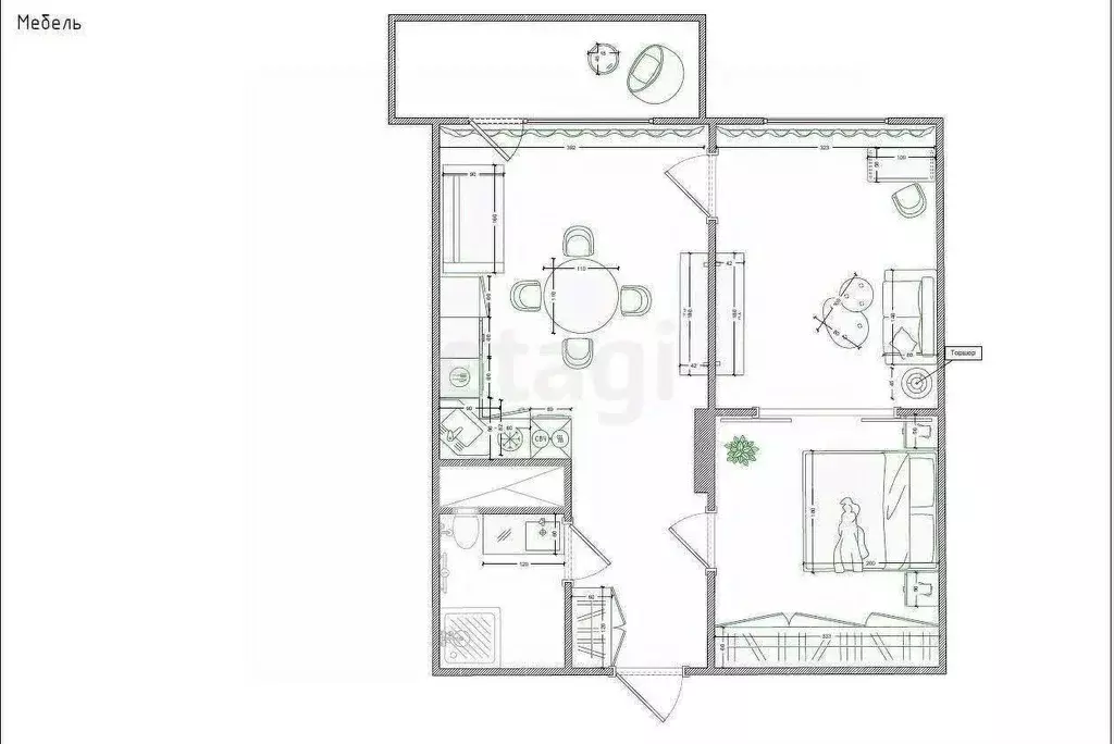 2-к кв. Татарстан, Казань ул. Сибгата Хакима, 51 (56.2 м) - Фото 1