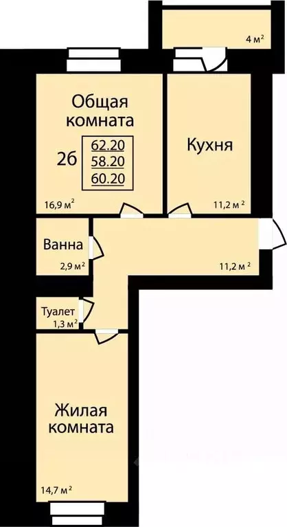 2-к кв. Тамбовская область, Тамбов ул. Имени С.И. Савостьянова, 3 ... - Фото 0