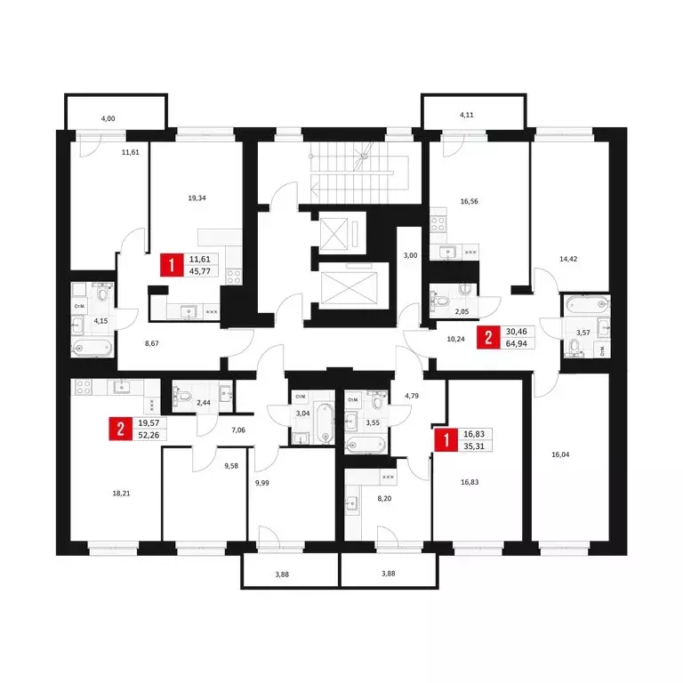 2-комнатная квартира: Уфа, Большая Московская улица, 11 (64.94 м) - Фото 2