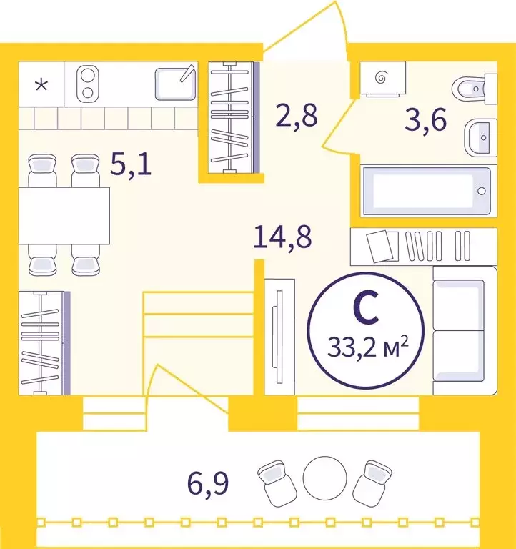 Квартира-студия: Екатеринбург, улица Репина, 111 (29.77 м) - Фото 0