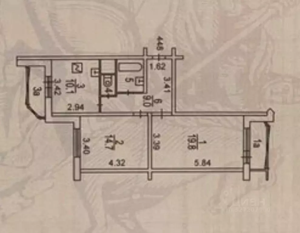 2-к кв. Москва Большая Очаковская ул., 3 (62.2 м) - Фото 2