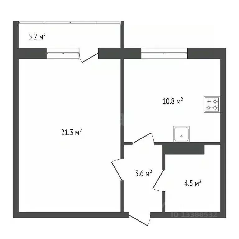 1-к кв. Красноярский край, Красноярск Норильская ул., 42 (39.8 м) - Фото 1