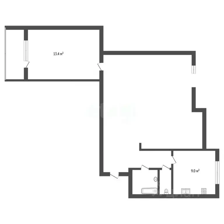 3-к кв. Ямало-Ненецкий АО, Новый Уренгой Мирный мкр, 2/2 (67.0 м) - Фото 1