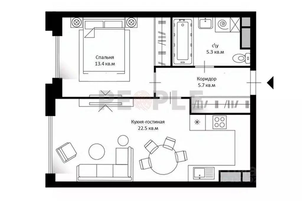 1-к кв. Москва ул. Василия Ланового, 7 (46.4 м) - Фото 2