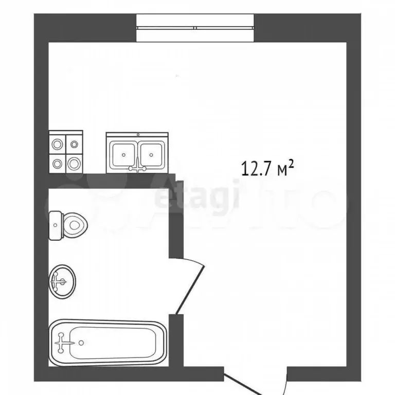 Квартира-студия, 12,7 м, 5/5 эт. - Фото 0