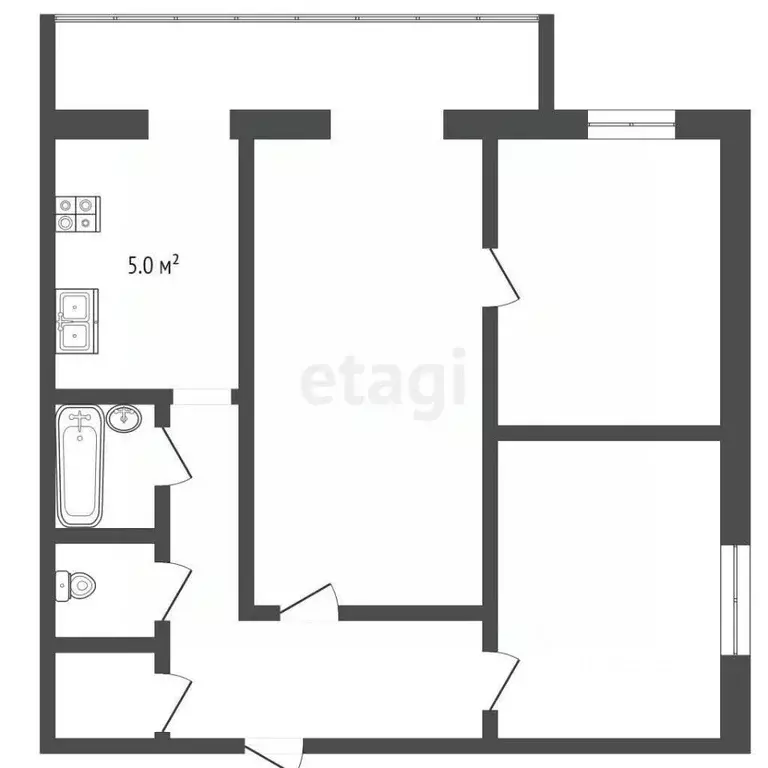 3-к кв. Ростовская область, Таганрог Каркасный пер., 9 (56.0 м) - Фото 2