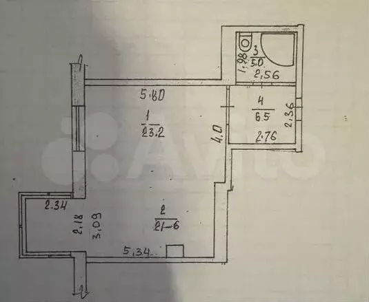 Квартира-студия, 56,3 м, 2/6 эт. - Фото 0