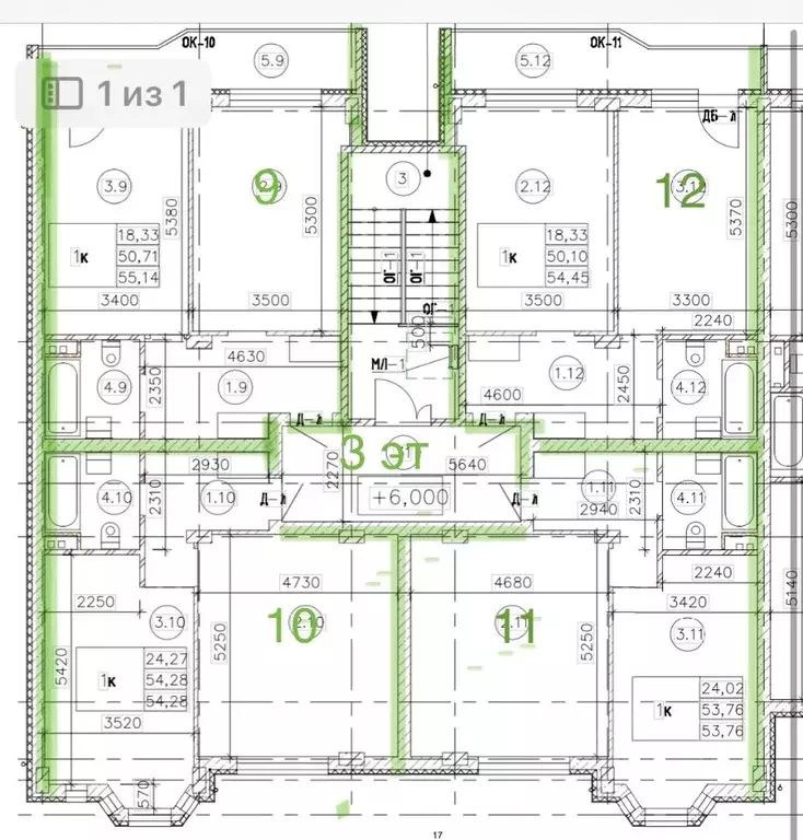 1-к кв. Курская область, Курчатов Молодежная ул., 26 (53.76 м) - Фото 2