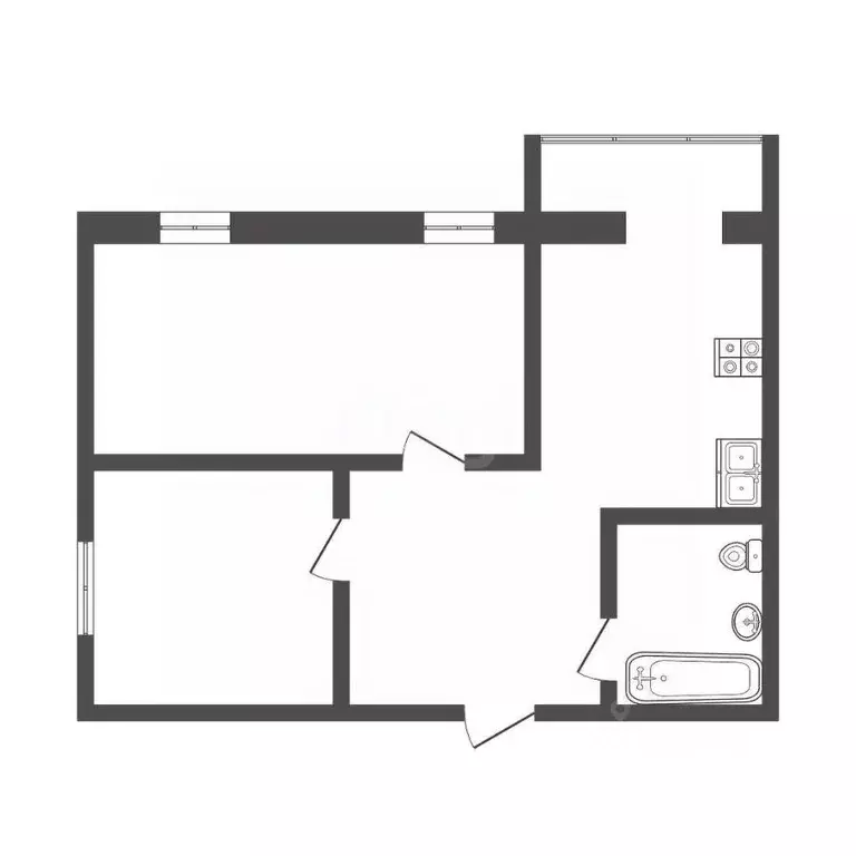 2-к кв. Костромская область, Кострома ул. Сутырина, 26 (40.2 м) - Фото 2