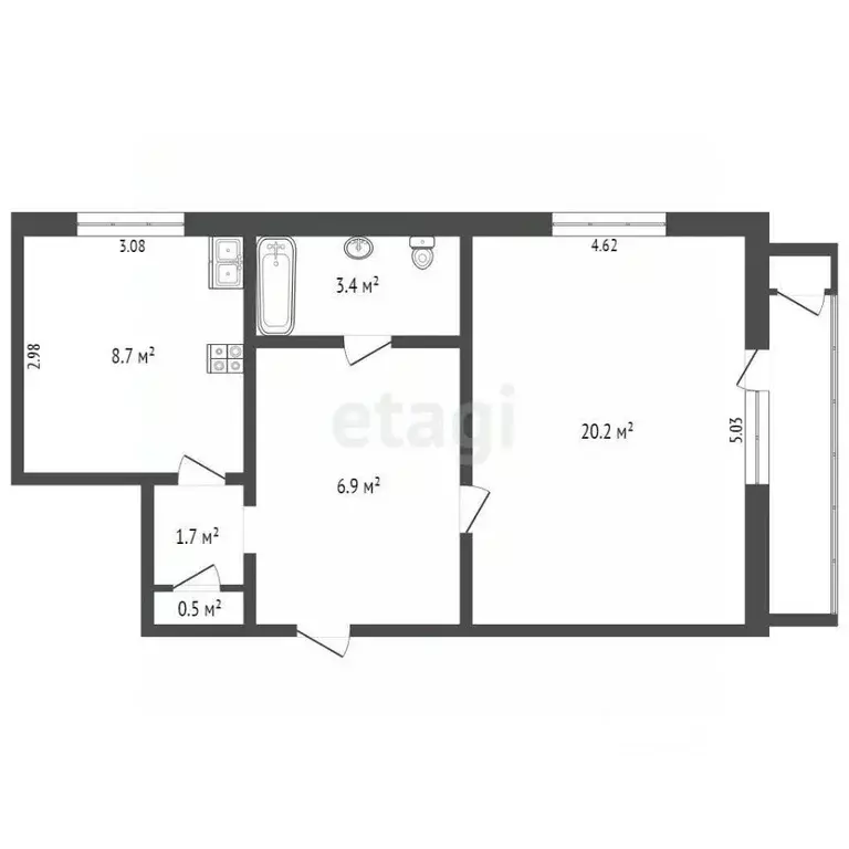 1-к кв. Севастополь просп. Генерала Острякова, 212 (43.3 м) - Фото 1