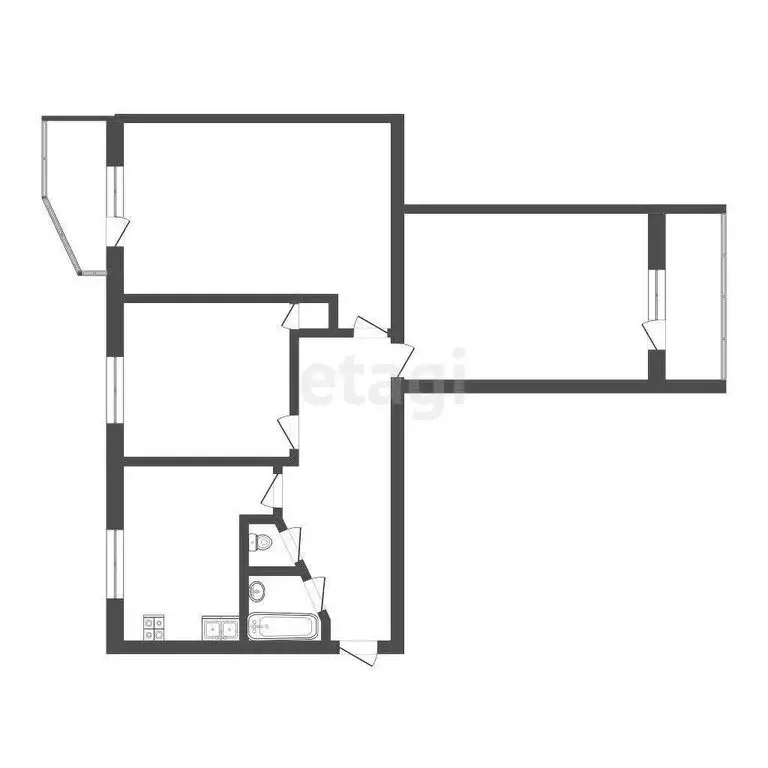 3-комнатная квартира: Дмитров, микрорайон имени К.А. Аверьянова, 9 ... - Фото 1