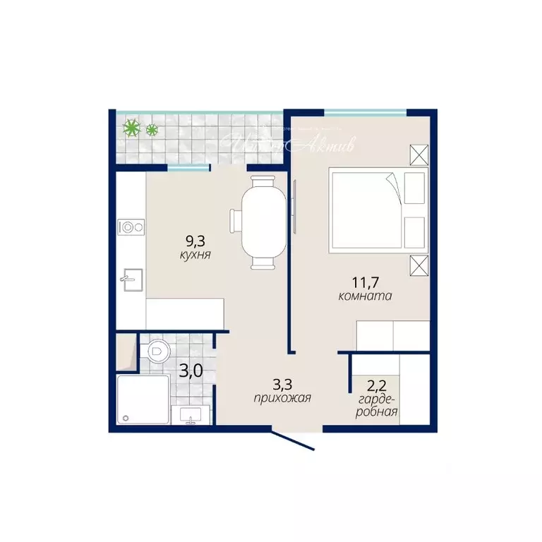 1-к кв. Новосибирская область, Новосибирск Трудовая ул., 25/1 (29.5 м) - Фото 1