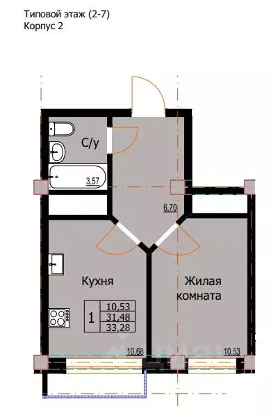 1-к кв. Ставропольский край, Ессентуки  (33.28 м) - Фото 0