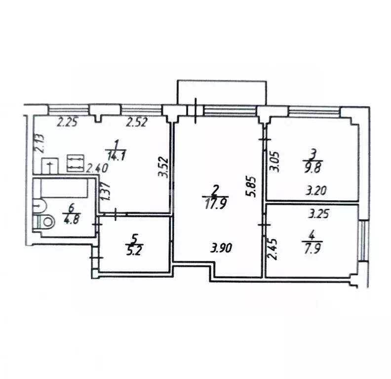 3-к кв. Калужская область, Калуга ул. Суворова, 15 (60.0 м) - Фото 2