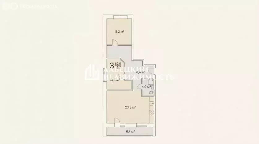 2-комнатная квартира: Москва, улица Островитянова, 49 (63 м) - Фото 2