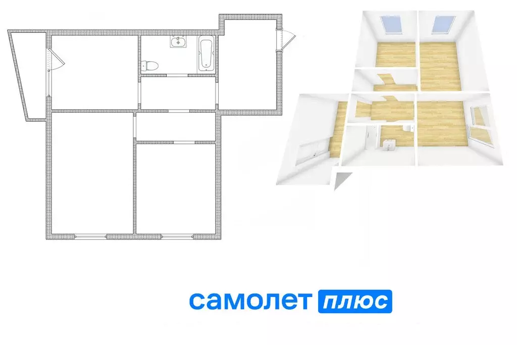 2-комнатная квартира: Кемерово, бульвар Строителей, 57/1 (58.2 м) - Фото 1