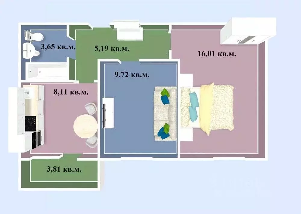 2-к кв. Омская область, Омск ул. Завертяева, 18к11 (46.49 м) - Фото 0