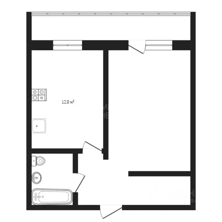 1-к кв. Тюменская область, Тюмень ул. Елизарова, 12 (39.9 м) - Фото 1