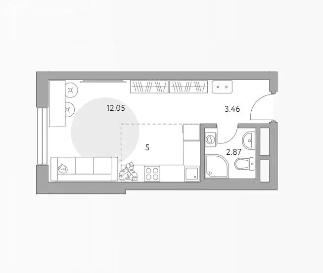 1-комнатная квартира: Балашиха, улица Лукино, 53 (25 м) - Фото 0