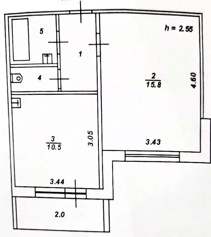 1-к кв. Тверская область, Тверь Хрустальная ул., 42 (36.5 м) - Фото 2