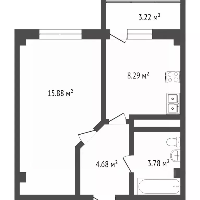 1-к кв. Крым, Симферополь ул. Старозенитная (32.7 м) - Фото 1