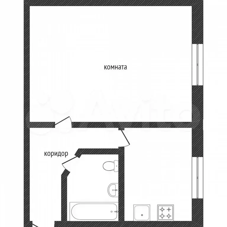 1-к. квартира, 30 м, 1/5 эт. - Фото 0