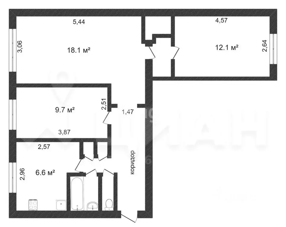 3-к кв. Удмуртия, Ижевск Фруктовая ул., 33 (54.5 м) - Фото 1