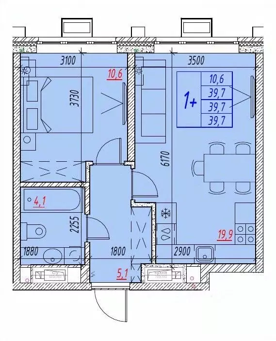 2-к кв. Астраханская область, Астрахань ул. Бэра, 29 (39.7 м) - Фото 1