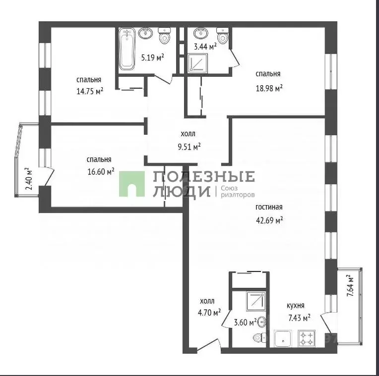 4-к кв. Красноярский край, Красноярск ул. Петра Ломако, 10 (126.9 м) - Фото 1