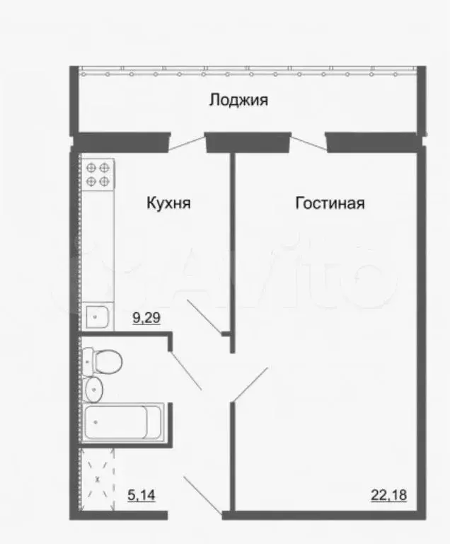 1-к. квартира, 36 м, 1/10 эт. - Фото 0