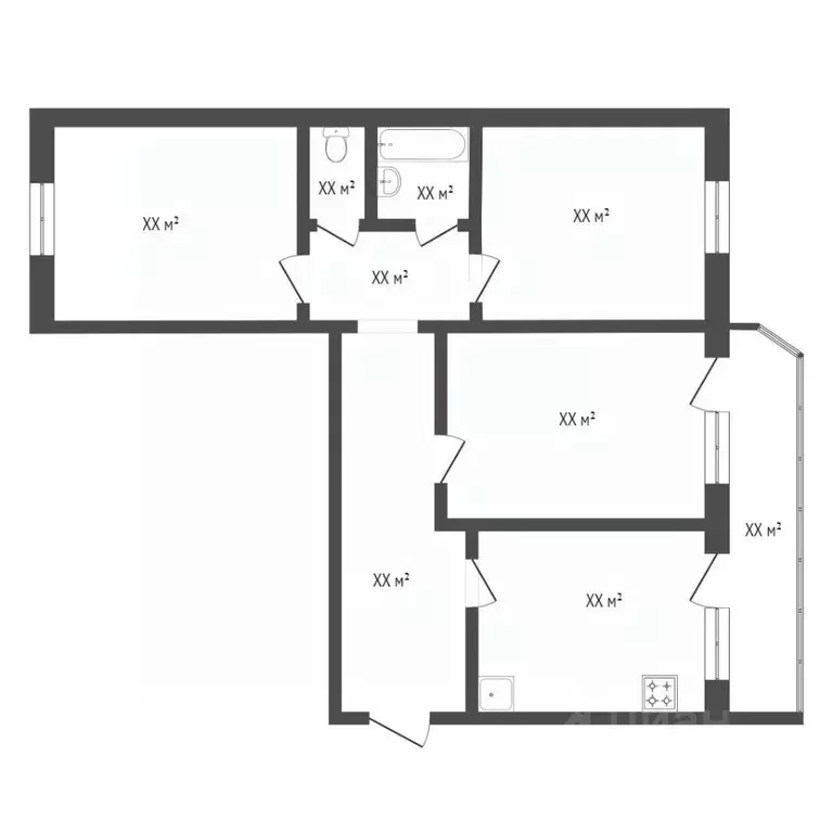 3-к кв. Тюменская область, Тюмень ул. Пермякова, 72к1 (90.9 м) - Фото 2
