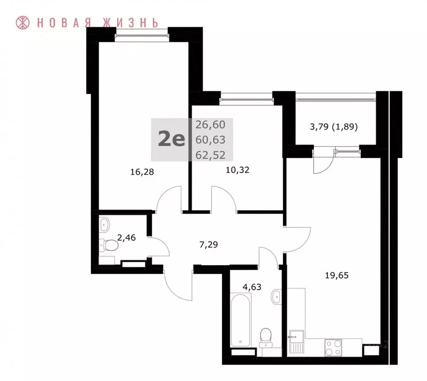2-к кв. Самарская область, Самара  (62.5 м) - Фото 1