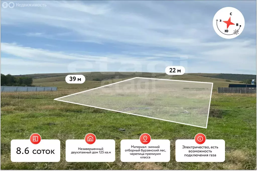 Участок в село Нугуш, улица Гагарина (8.58 м) - Фото 1