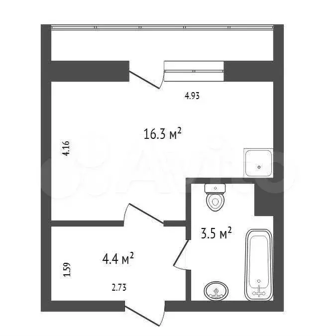 Квартира-студия, 25 м, 9/18 эт. - Фото 0