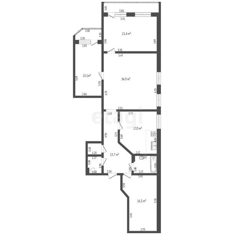 3-комнатная квартира: Тамбов, улица Рылеева, 71к1 (128.3 м) - Фото 0