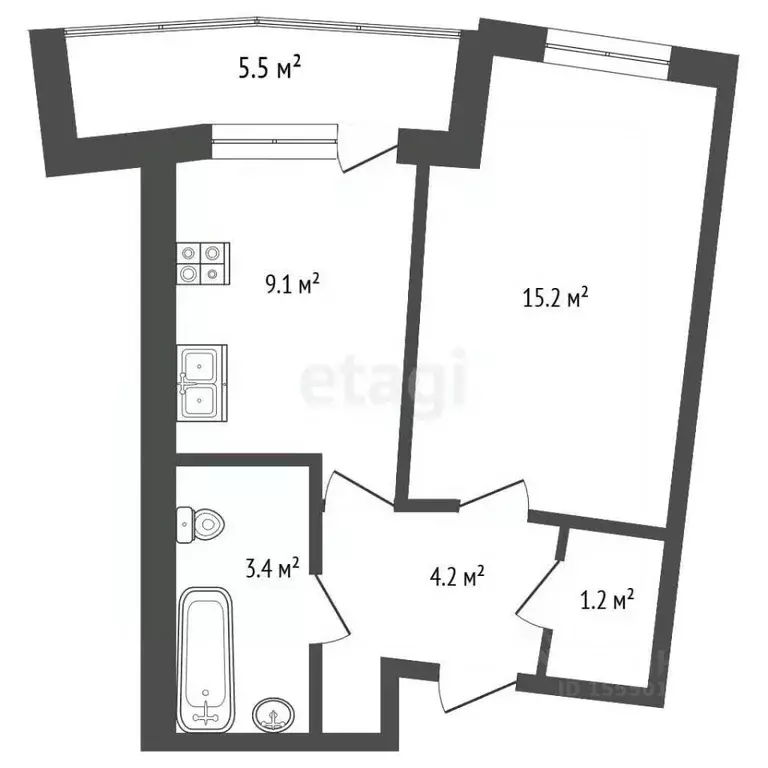 1-к кв. Самарская область, Самара Ново-Садовая ул., 215 (35.0 м) - Фото 2