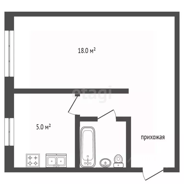 1-к кв. Челябинская область, Троицк пос. Троицкая ГРЭС, 10-й кв-л, 7 ... - Фото 2